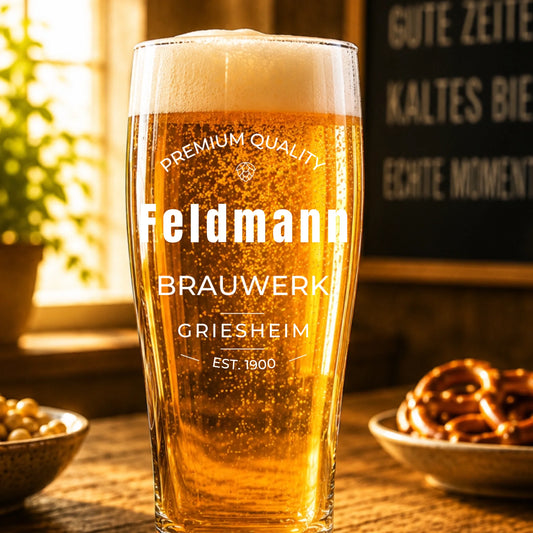 Bierglas Mockup nah voll