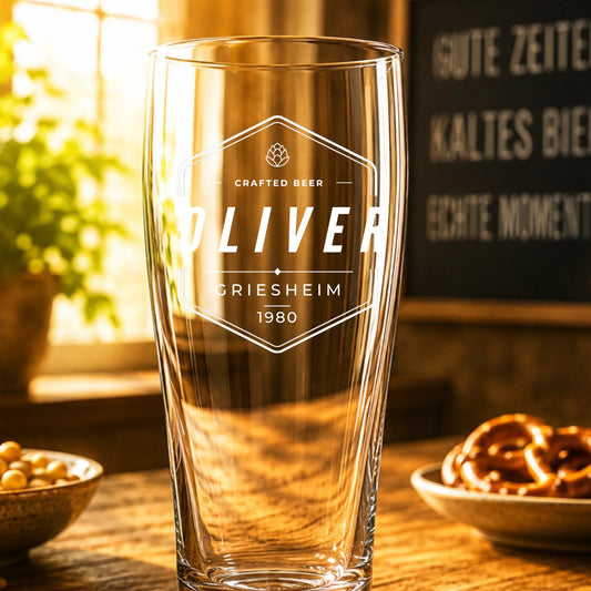 Bierglas - Mockup nah leer