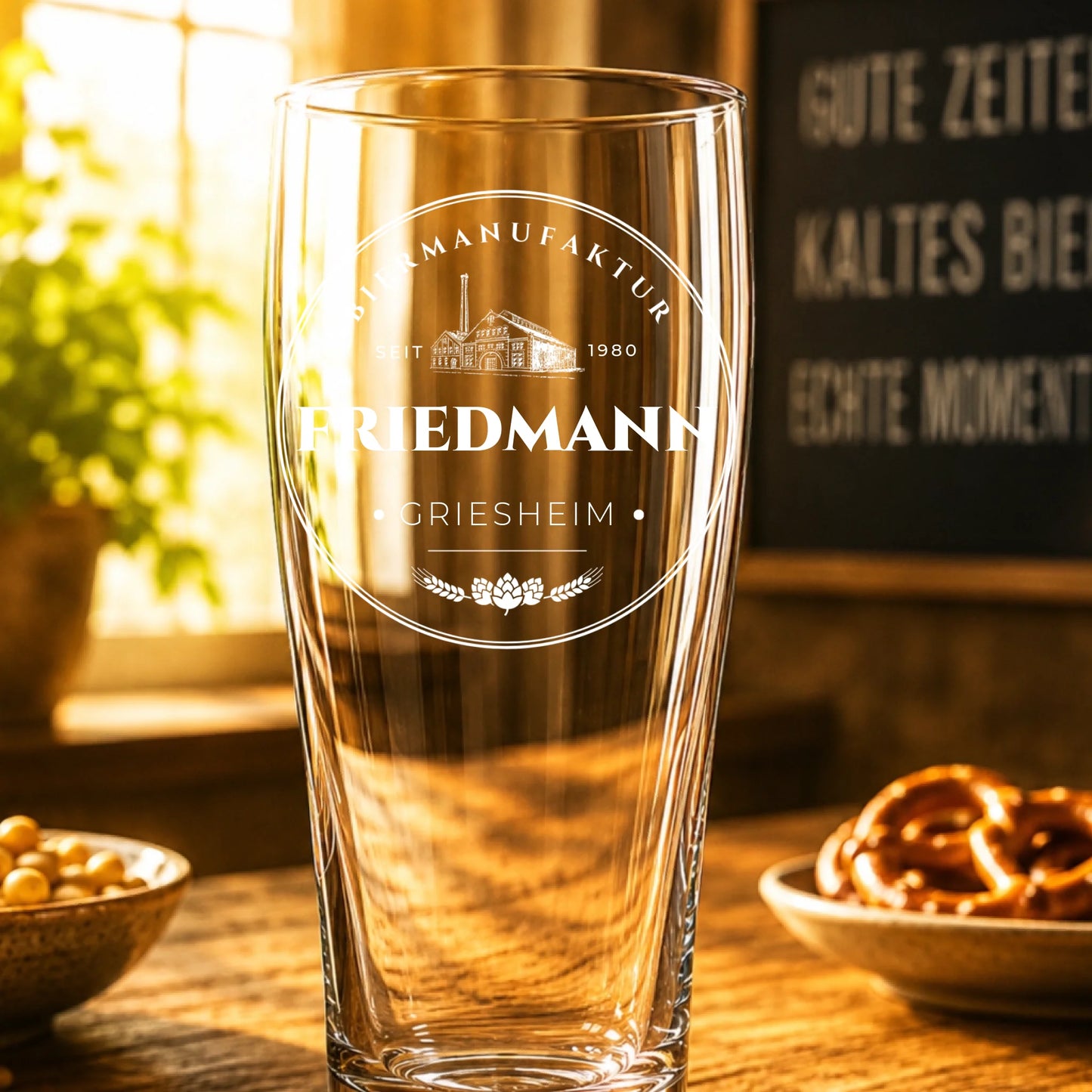 Bierglas - Mockup nah leer