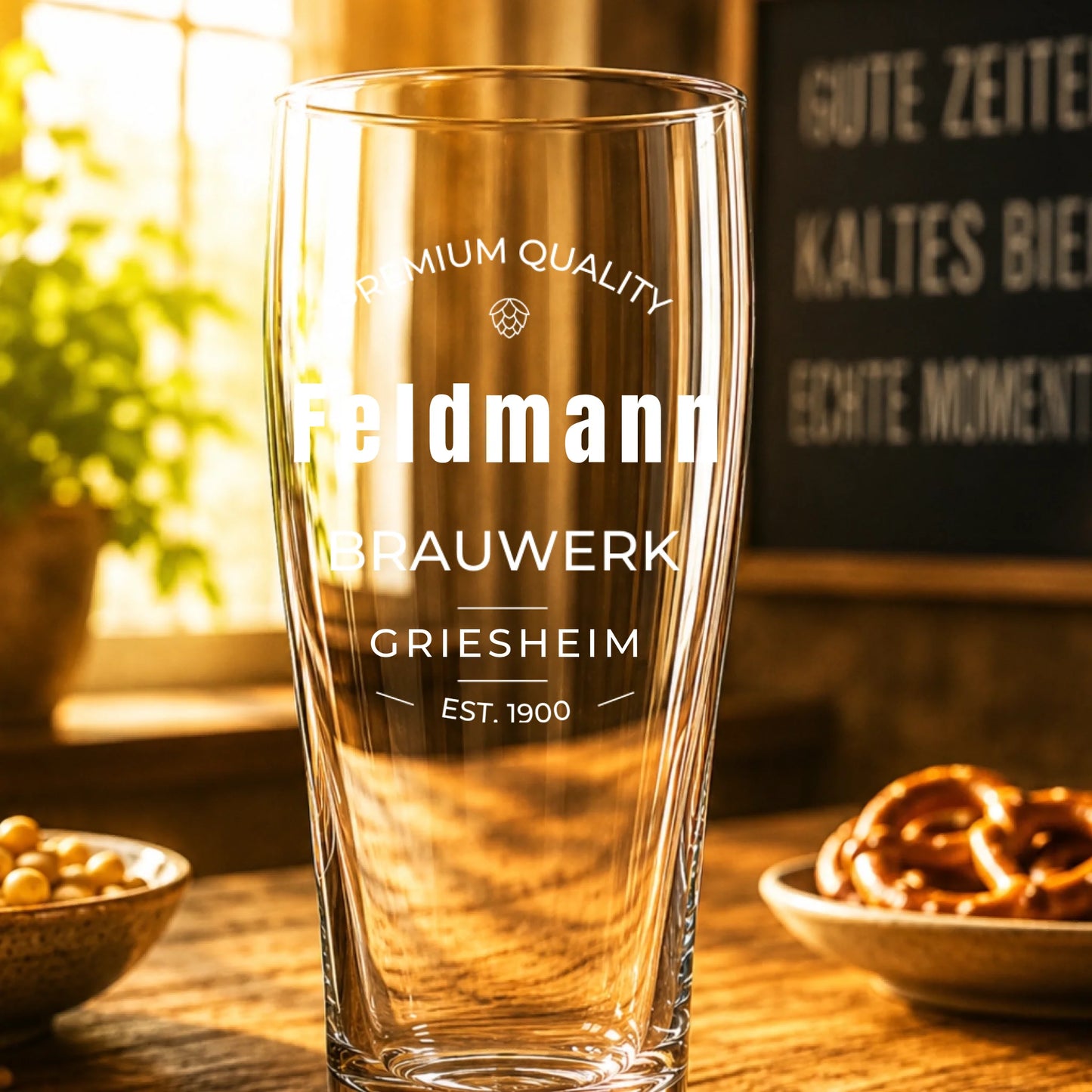 Bierglas - Mockup nah leer