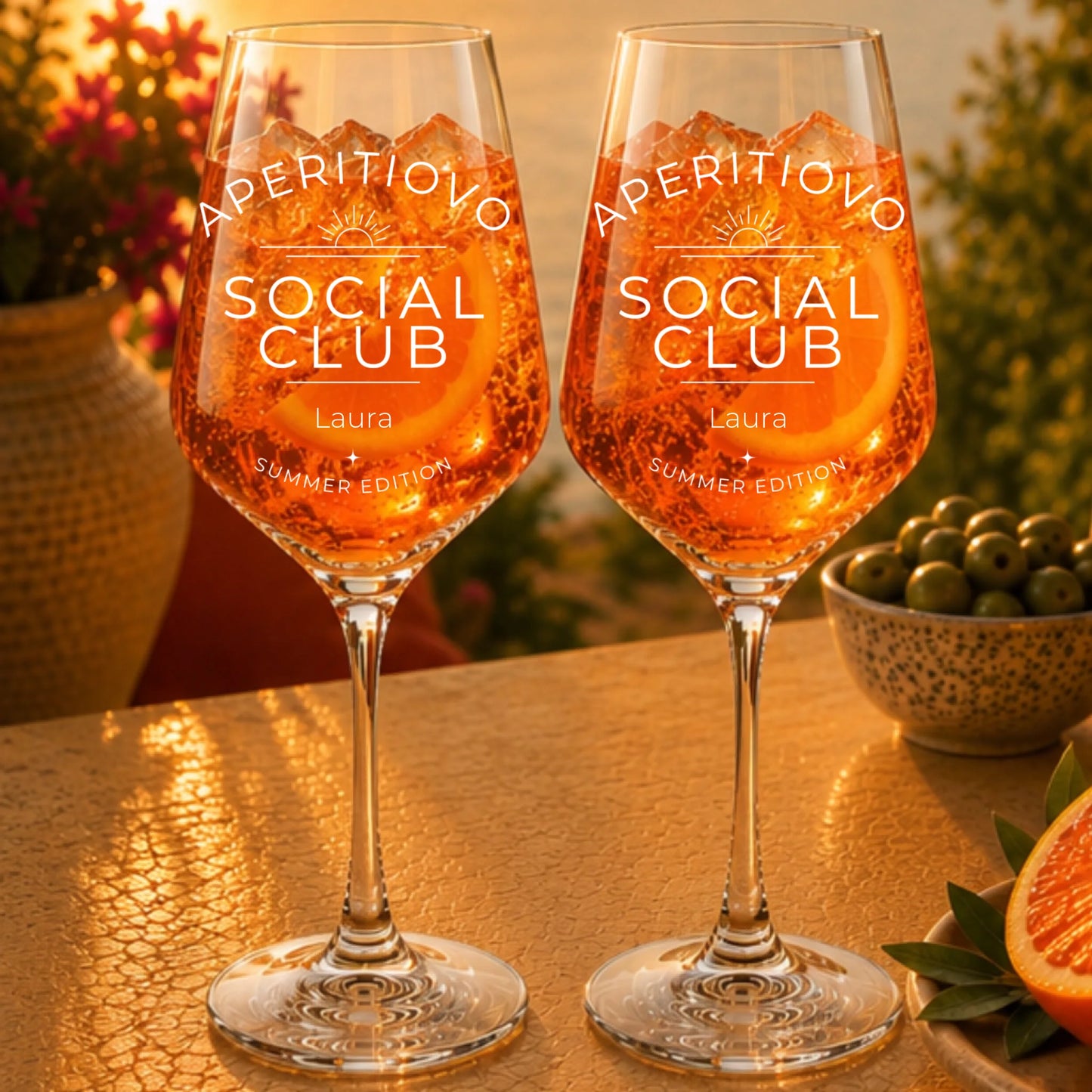 Aperol - Mockup - 2 gefüllte Gläser