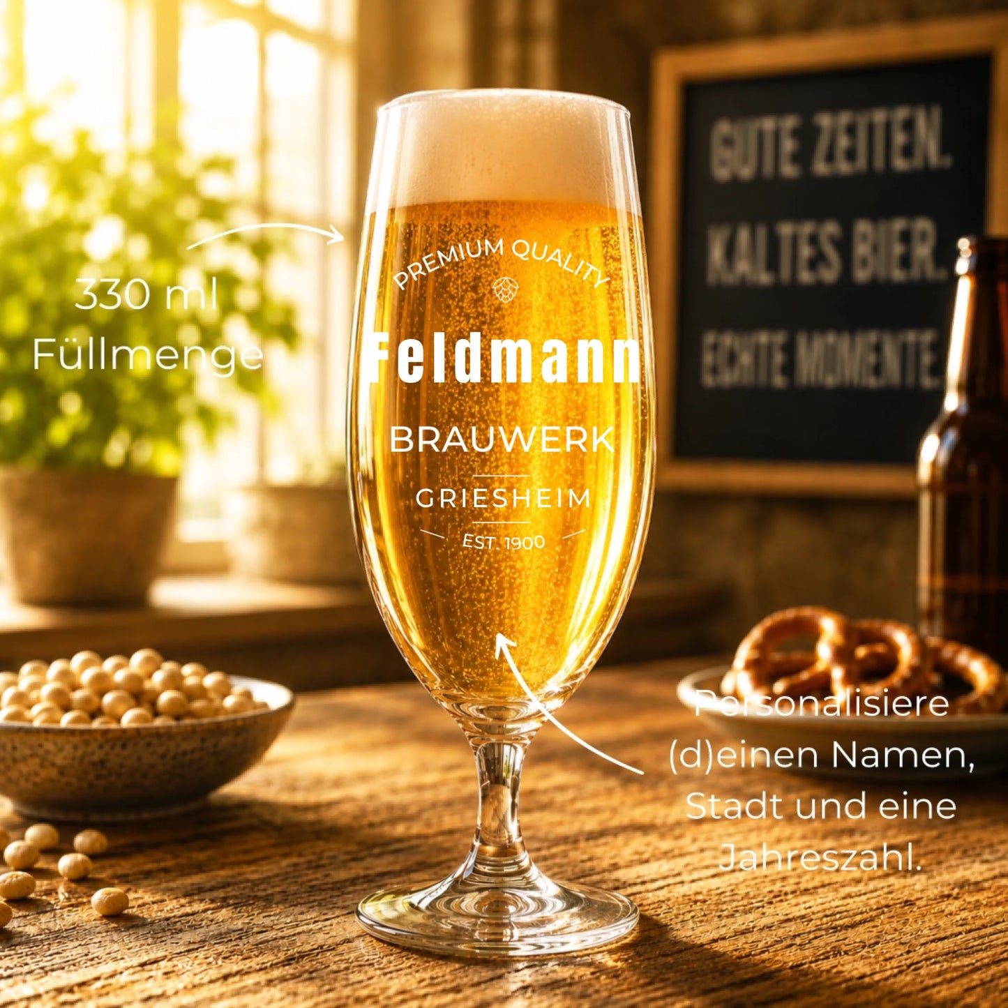 Mockup - Pilsglas Füllmenge