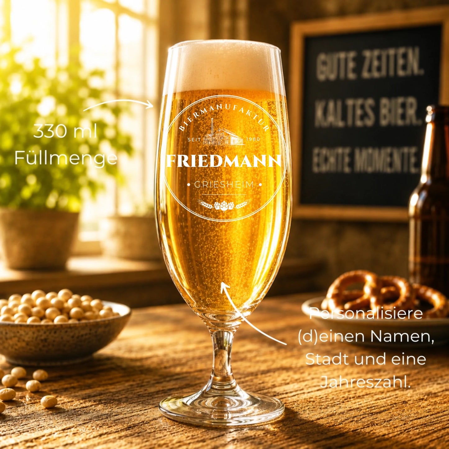 Mockup - Pilsglas Füllmenge