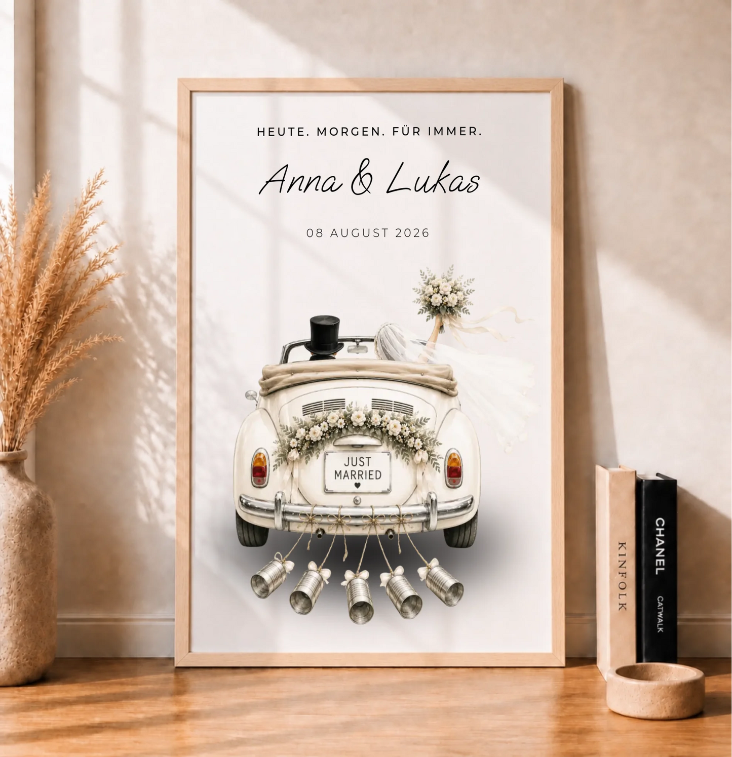 Poster DIN A2 mit natur Rahmen_Mockup