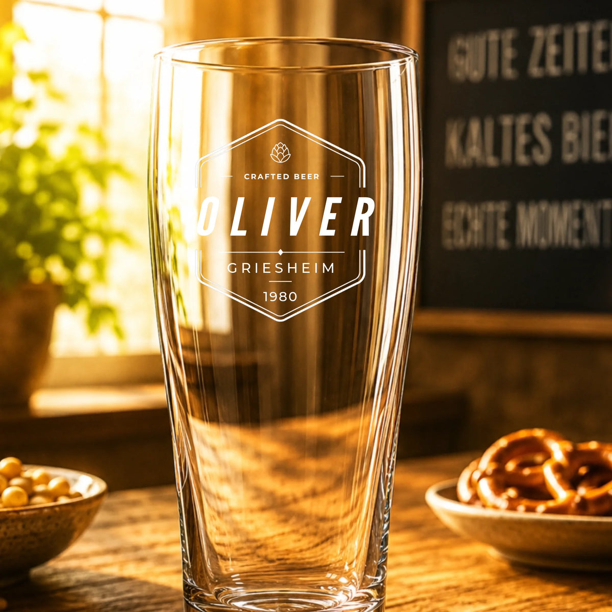 Bierglas - Mockup nah leer