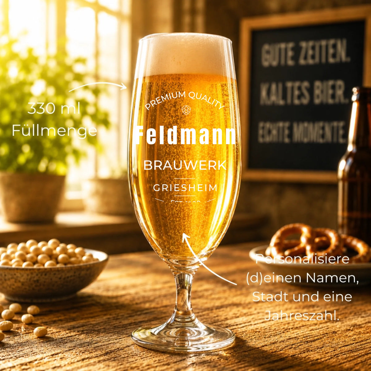 Mockup - Pilsglas Füllmenge